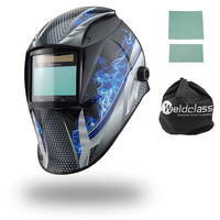 4 SENSOR Weldclass Promax 350 Fire Metal Automatic Welding Helmet