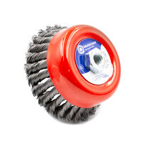 Twist Knot Cup Brush 120mm M14x2 - Mild Steel - Suits 7" and 9" Grinder - 3 Each