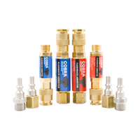 COBRA Oxygen & Fuel Flashback Arrestors - Quick Connect Coupler - Regulator & Torch End Quad Pack