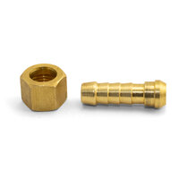1/4 BSP Nut and Tail Brass Barb fitting for 5mm Hose - Fits Lincoln Powercraft 200M K69074 - 1 Each