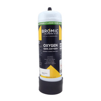 4 x Bromic 2.2 litre Disposable Oxygen Gas Bottle - 12mm Thread