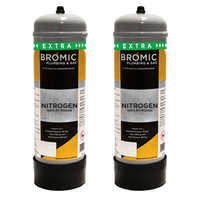 2 x Disposable Nitrogen Gas Bottle 2.2 Litre + Regulator & Hose
