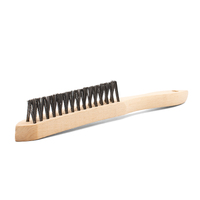 V Shaped Scratch Brush - Carbon Steel - Wooden Handle 3 Row - 2 Each