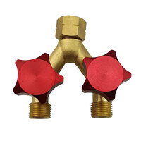 Argon/Oxygen Hose/Fuel Hose Y Piece with Valve Splitter Connector R121 Twin Pack