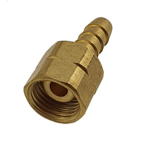 9/16 Left Hand Thread Brass Barb fitting for 8mm Hose - Nut and Barb