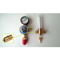 Flow Meter / Regulator Brass Tapered Fitting Argon 5/8 UNF