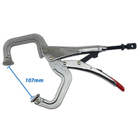 5 x Strong Hand Locking C-Clamp Pliers 280mm Long with Swivel Pad Ends