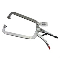 Strong Hand Locking C-Clamp Deep Pliers 480mm Long with Swivel Pad Ends