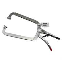 5 x Strong Hand Locking C-Clamp Deep Pliers 480mm Long with Swivel Pad Ends