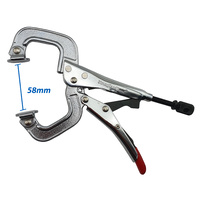 Strong Hand Locking C-Clamp Pliers 165mm Long with Swivel Pad Ends