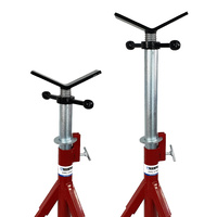 2 x Heavy Duty Welding Pipe Stand Fixed Legs Adjustable Height - 1135kg