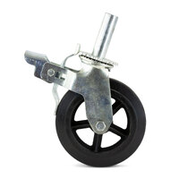 200mm (8"x2") Rubber Coated Castors for 2 Ton Pipe Stand 900 lbs (410kg) Load Rating - 1 Each 