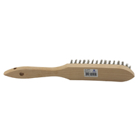 12 x Stainless Steel Wire Brush - Wooden Handle 4 Row S/S