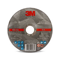 3M Silver 5" 125mm X 1.6mm 71256 Cutting Disc - Inox Steel Cut-Off Wheel - 100 Each