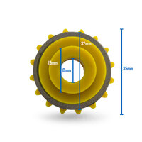 Kemppi Style Lower and Upper Drive Rollers 1.4/1.6mm Knurled Yellow -1 Pair