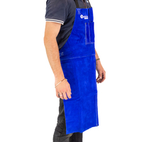 Weldclass Blue Leather Welders Welding Apron 900mm x 600mm WC-01753