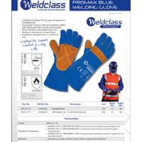 Promax Blue Mig Welding Gloves - 36 Pairs - 40cm Long