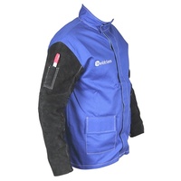 5x 3XL Weldclass Welding Jackets - BLUE FR with Leather Sleeves