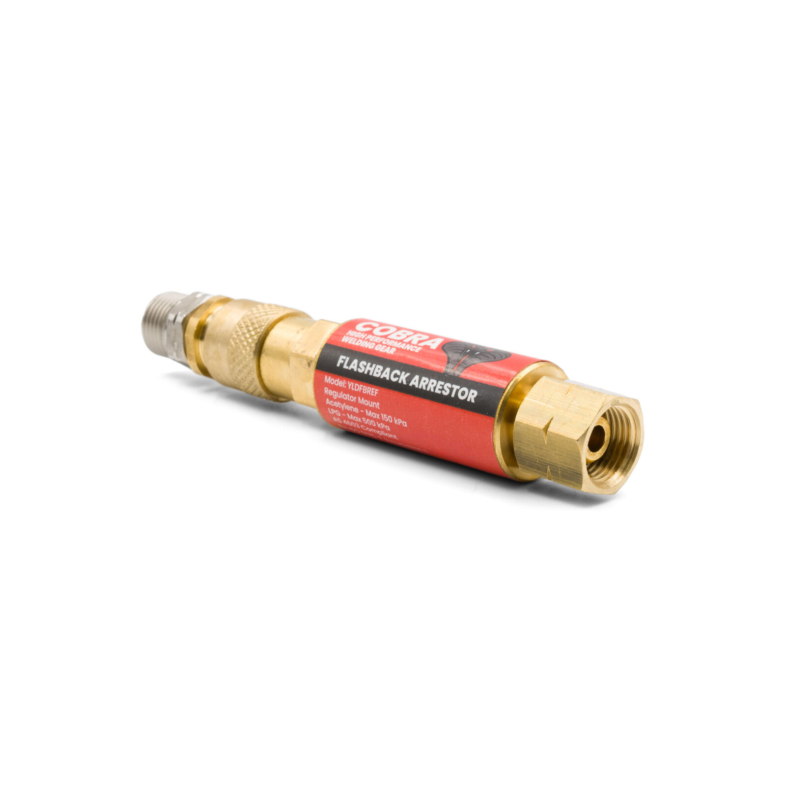 COBRA Fuel Gas Flashback Arrestor - Quick Connect Coupler - Regulator Mount