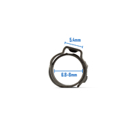 Oetiker style Stainless Single Ear Clamps - Stepless - 6.8mm-8mm - 10 Pack