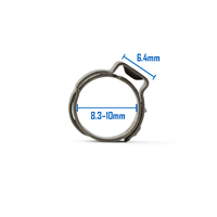Oetiker style Stainless Single Ear Clamps - Stepless - 8.3mm-10mm - 10 Pack