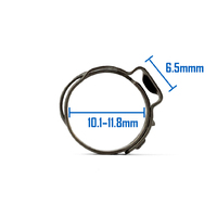 Oetiker style Stainless Single Ear Clamps - Stepless - 10.1 - 11.8mm - 10 Pack