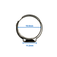 Oetiker style Stainless Single Ear Clamps - Stepless - 15.3 - 18.5mm - 10 Pack 