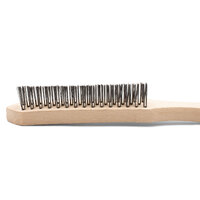 V Shaped Scratch Brush - Carbon Steel - Wooden Handle 3 Row - 2 Each