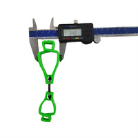 Neon Yellow Glove Clip - Interlock Design - 20 Each