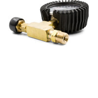 LPG Inline Torch Check Gauge - 0-6 bar liquid filled with boot to suit Rail Heating torch