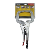Strong Hand Locking C-Clamp Pliers 280mm Long with Round Ends
