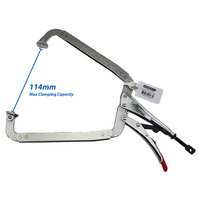 5 x Strong Hand Locking C-Clamp Deep Pliers 480mm Long with Swivel Pad Ends