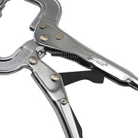 2 x Strong Hand Locking C-Clamp Pliers 165mm Long with Swivel Pad Ends