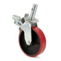 200mm (8"x2") PVC Coated Castors for 2 Ton Pipe Stand 900 lbs (410kg) Load Rating - 4 Each 