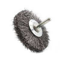 Crimped Spindle Wheel Brush 75mm - 6mm Shaft for Drills and Die Grinders 1 - Each