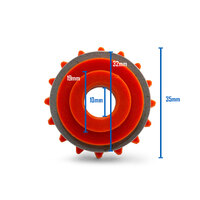 Kemppi Style Lower and Upper Drive Rollers 1.2mm U Groove Orange - 1 Pair