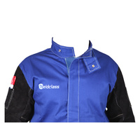 5x Medium Weldclass Welding Jackets - BLUE FR with Leather Sleeves
