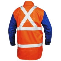 XL PROMAX HV2 Welding Jacket - Hi-Vis w/ Leather Sleeves + Harness Flap