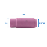 TIG Ceramic Cup / Nozzle #7 - 11mm - 5 Each - WP-17 / 18 / 26