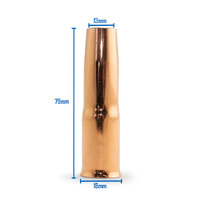 Tweco #2 Style MIG Gas Nozzle / Shroud 13mm Adjustable - 100 Each