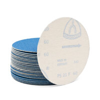 Klingspor 150mm Velcro Backing Sanding Disc Pad PS 21 FK  6" 60 Grit - No Dust Holes - 50 Each