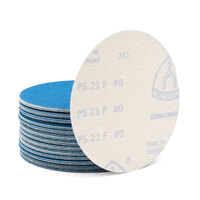 Klingspor 150mm Velcro Backing Sanding Disc Pad PS 21 FK  6" 80 Grit - No Dust Holes - 50 Each