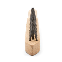 V Shaped Scratch Brush - Carbon Steel - Wooden Handle 3 Row - 12 Pack