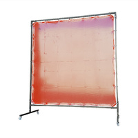 1.8 x 1.8m Red Welding Curtain / Screen and Frame Combo