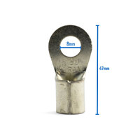 5 x 50mm2 Crimp Welding Cable Lug - 8mm Hole