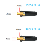 2 x Cable Plugs Welding Male Connector 35-50 DINSE 200-300 Amp