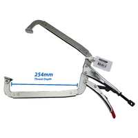 5 x Strong Hand Locking C-Clamp Deep Pliers 480mm Long with Swivel Pad Ends