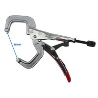Strong Hand Locking C-Clamp Pliers 165mm Long with Round Ends