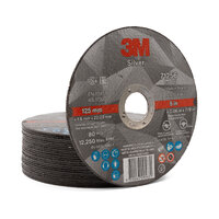 3M Silver 5" 125mm X 1.6mm 71256 Cutting Disc - Inox Steel Cut-Off Wheel - 100 Each