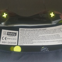 Dodge Bump Cap - 70mm short Peak - Neon yellow w/ silver strip